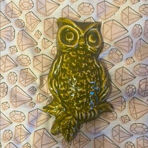 Vintage Green Owl Figurine